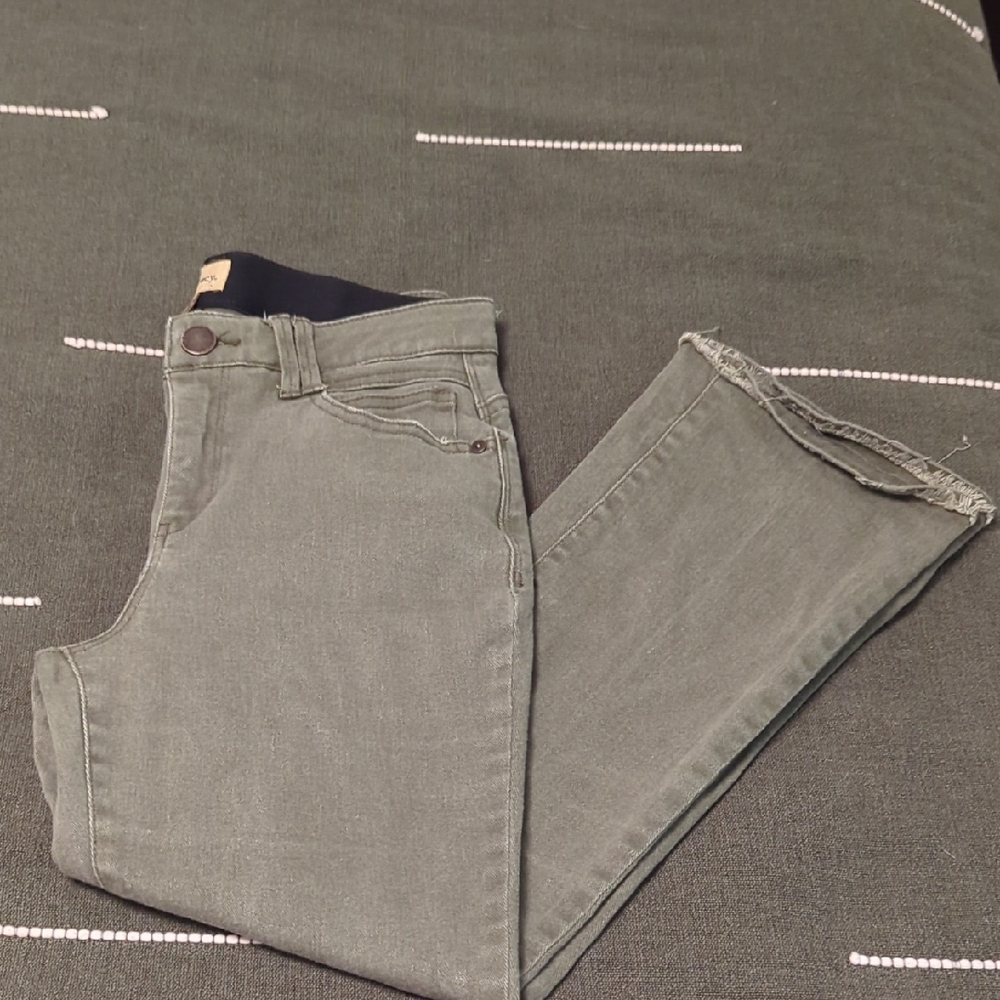 Olive Green Kick Flare Pants